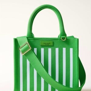 Kate Spade x Target Green and White Striped Tote Bag